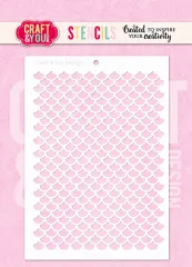 Craft & You Design Stencil "Scales" mit Fischschuppen-/Meerjungfrauenschuppenmuster, Verpackungsfoto