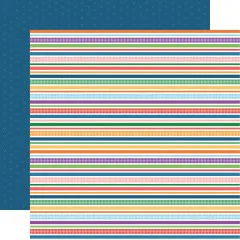 Streifen- und Karomuster Designpapiere in Pastelltönen mit Gingham-Karos, Streifen in Rosa, Orange, Blau, Grün und Gelb