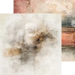 Strukturpapier mit goldenen Farbspritzern und feiner Kreis-Silhouette