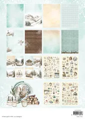 Rückseite des Studio Light Rustic Winter Paper Pads mit Übersicht aller enthaltenen Bögen