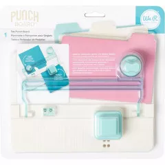 WRMK Tab Punch Board mit Zubehör in Türkis, Rosa und Weiß, verpackt mit Anleitung und Eckrunder