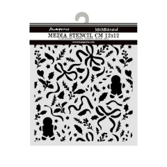 Stamperia Thick Stencil - Christmas Ribbons and Gingerbread