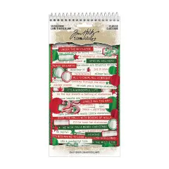 Tim Holtz Idea-Ology Christmas Sticker Book mit 356 festlichen Stickern in Rot und Grün, Spiralbindung