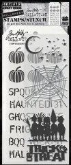 Tim Holtz Mixed-Media Stamps & Stencil - Halloween Cutouts
