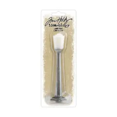 Tim Holtz Lamp Post Straßenlaterne in Verpackung, grauer Schaft mit weißem Lampenschirm, 12,6 cm