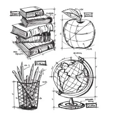 Cling Stamps by Tim Holtz - Schoolhouse Blueprint