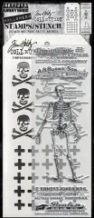 Tim Holtz Mixed-Media Stamps & Stencil The Chemist Set auf Trägerkarte