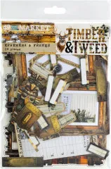 Ephemera-&-Rahmen-Set mit 88 Teilen, Etiketten, Holzrahmen und Anhängern