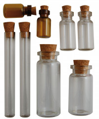 Vintage corked vials