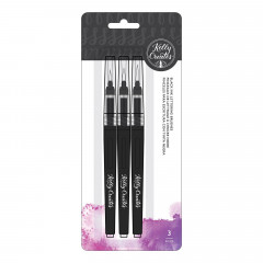 Kelly Creates Watercolor brush lettering black water brush