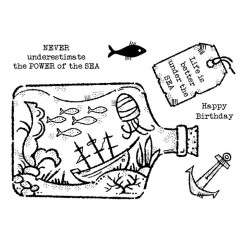 Woodware Clear Stamps - Shipwreck Bottle