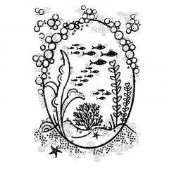 Woodware Clear Stamps - Underwater Oval Frame