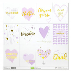 Vaessen Designpapier 12x12 - Tags Herzensgrüße