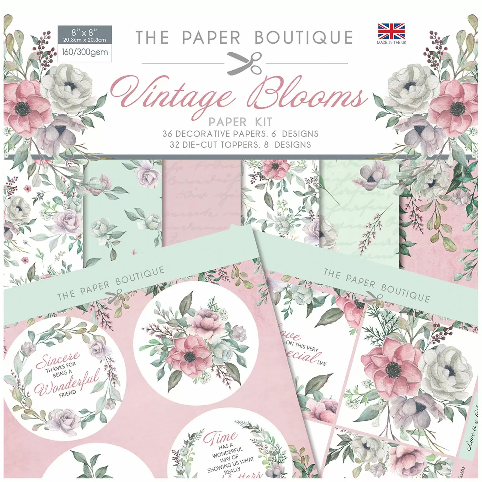 Vintage Blooms 8x8 Paper Kit