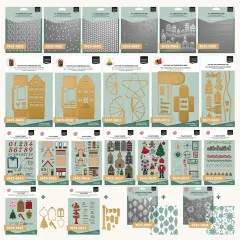 Christmas Village Serie von Vaessen Creative mit Embossing Foldern, Dies und Clear Stamps