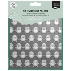 Vaessen Creative Embossing Folder Christmas Penguin von Carla Creates, 15 x 15 cm, in Verpackung