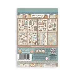 Stamperia A5 Washi Pad 'White Christmas', 8 selbstklebende Motivbögen.