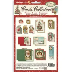 Stamperia Cards Collection 'Classic Christmas': 7 Karten, 5 Anhänger und 1 Lesezeichen, beidseitig bedruckt.