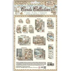 Stamperia Cards Collection 'White Christmas' von Cristina Radovan, fertige Grußkarten mit Anhängern.