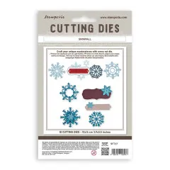 Stamperia Cutting Dies 'Snowfall': 10 Stanzschablonen, 10 x 14 cm, für Schneeflocken- und Etikettenmotive.
