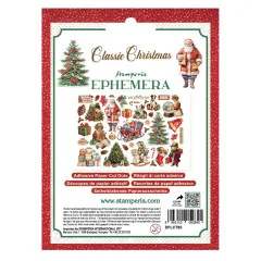 Stamperia Adhesive Ephemera 'Classic Christmas': selbstklebende Papier-Cut-Outs mit Weihnachtsmotiven.
