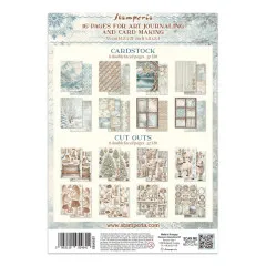 Stamperia Junk Journal A5 Focus Points 'White Christmas': 8 Cardstock- und 8 Cut-Outs-Seiten.