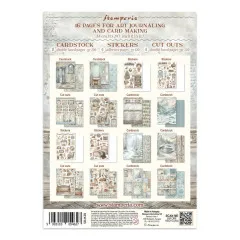 Stamperia Junk Journal 'White Christmas': 8 Cardstock-, 4 Sticker- und 4 Cut-Outs-Seiten, A4-Format.