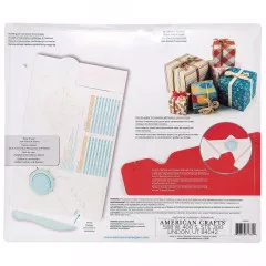 Rückseite Verpackung zeigt zusammengebaute bunte Geschenkboxen und praktische Hinweise in mehreren Sprachen