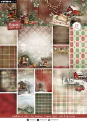 Studio Light - A4 Designer Paper Pad - Cottage Christmas - Backgrounds