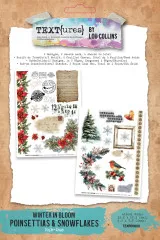 TEXT{ures} - Rub-On Transfer Set - Winter in Bloom - Poinsettias & Snowflakes by Lou Collins