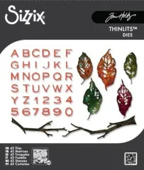Thinlits Die - Vault Leaves + Sticks by Tim Holtz