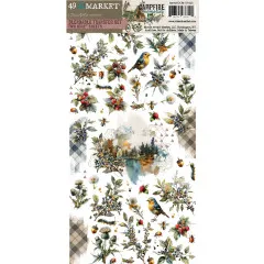 Verpackung der Blendable-Rub-On-Bögen mit Beeren, Distelblüten und Rotkehlchen der Kollektion Campfire Memories.