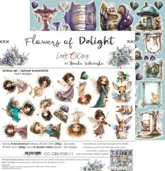 Rückseite der Zusatzset-Verpackung Fairy World mit Vorschau auf Feenhäuser-Stanzteile