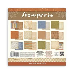 Stamperia 12x12 Maxi Background Selection 'Silent Night', 12 doppelseitige Hintergrundpapiere.