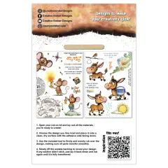 Rückseite der Verpackung der Rub-Ons The Travelers New Adventure mit Anleitungs-QR-Code und Holzstab