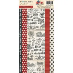 Verpackungsvorderseite mit Washi-Streifen der Kollektion Mouse & Co., u. a. gepunktetem Muster und feinen Freizeitpark-Strichzeichnungen.