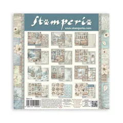 Stamperia 8x8 Paper Pack 'White Christmas', 8 doppelseitige Motivpapiere.