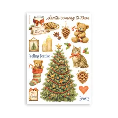 Teddybären, Kerzen und Kekse für Santa mit weihnachtlichen Sprüchen.