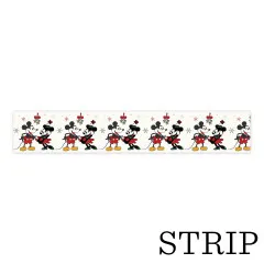 Echo Park Washi Tape mit Mickey und Minnie Maus unter Mistelzweigen auf cremefarbenem Grund mit Schneeflocken und goldenen Akzenten