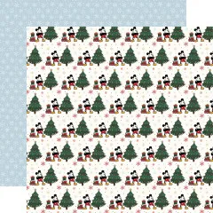Spruch-Designpapiere mit weihnachtlichen Texten wie Oh Boy, Santa Please Stop Here und Merry & Bright mit Mickey-Motiven