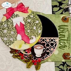 Handgemachte Weihnachtskarte verziert mit Clear Stamps Seasonal Textures