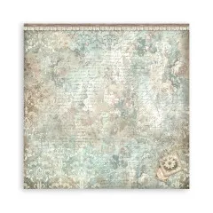 Vintage-Blumendamast-Collage mit Postmarke.