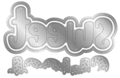 Silberne Stanzform des Schriftzugs 'Sweet' mit passenden Streusel-Stanzteilen des You're So Sweet Sets